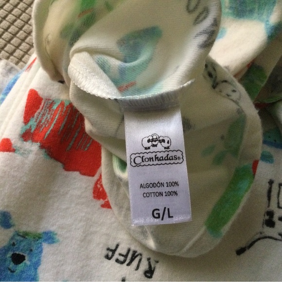 Clonhadas 100% Cotton Flannel Pajamas Set Dog Print - NEW! Size L - Picture 4 of 9
